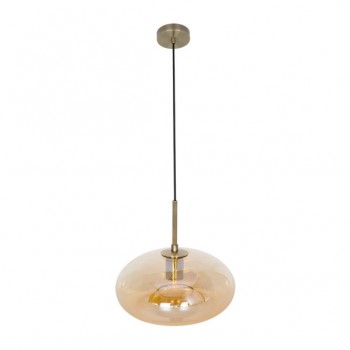 Distribuidor - Lâmpadas Diversas | Colgantes Moderno | COLGANTE PINAP 1XE27 CUERO/AMBAR REGX28X28 CM Ref: 193492814